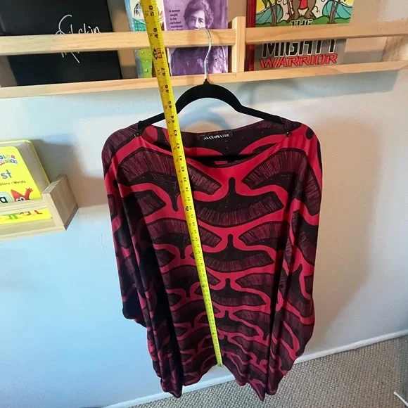 Manaola Red and Black Long Sleeve Dress - Picture 6 of 14